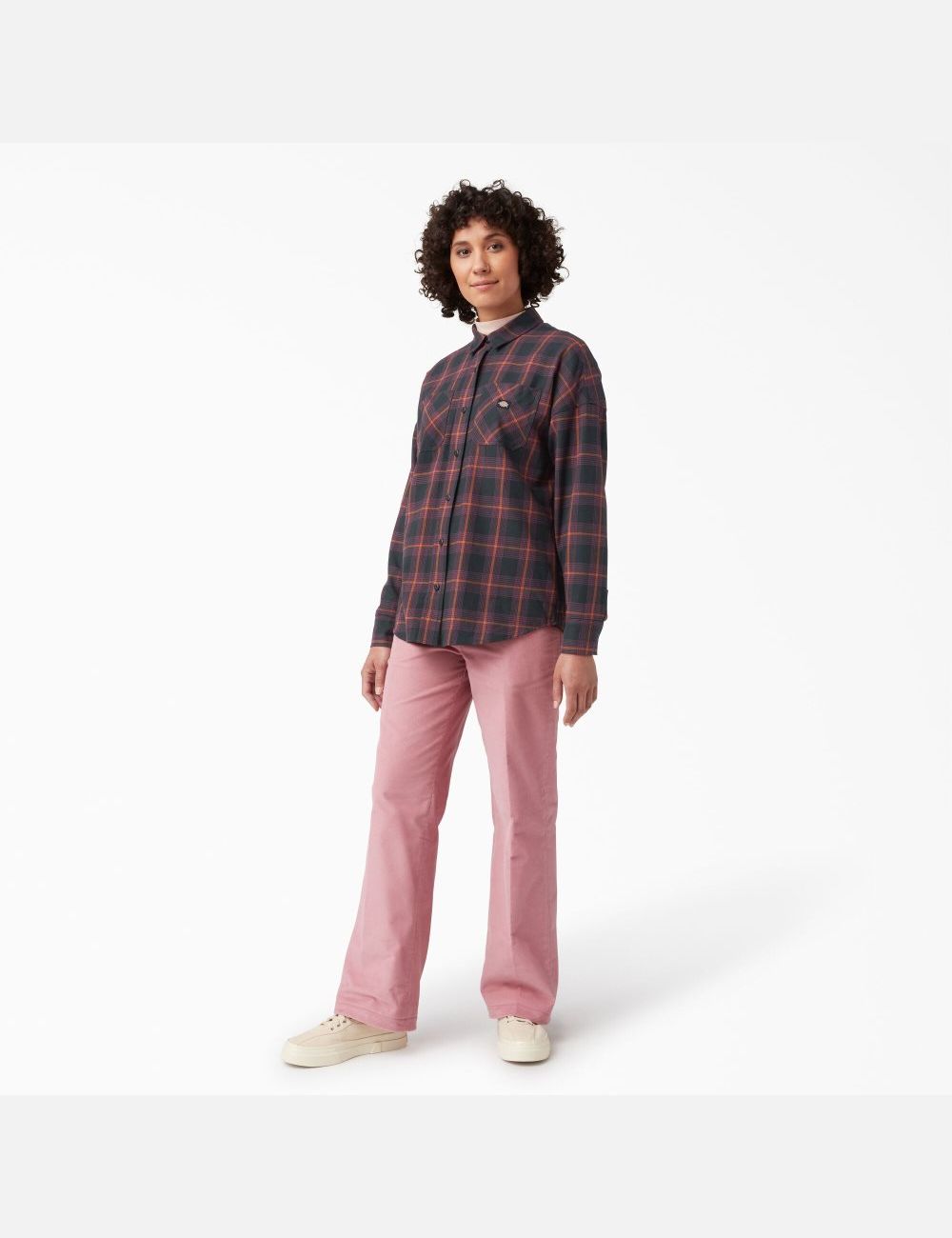 Chemises Dickies Bakerhill Oversized Bordeaux Noir | 618DBOUYX