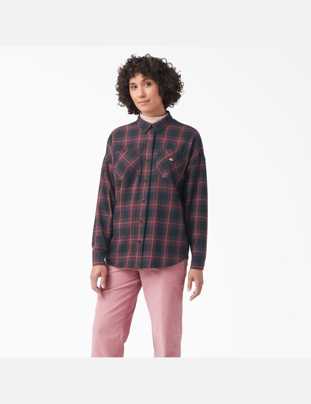 Chemises Dickies Bakerhill Oversized Bordeaux Noir | 618DBOUYX