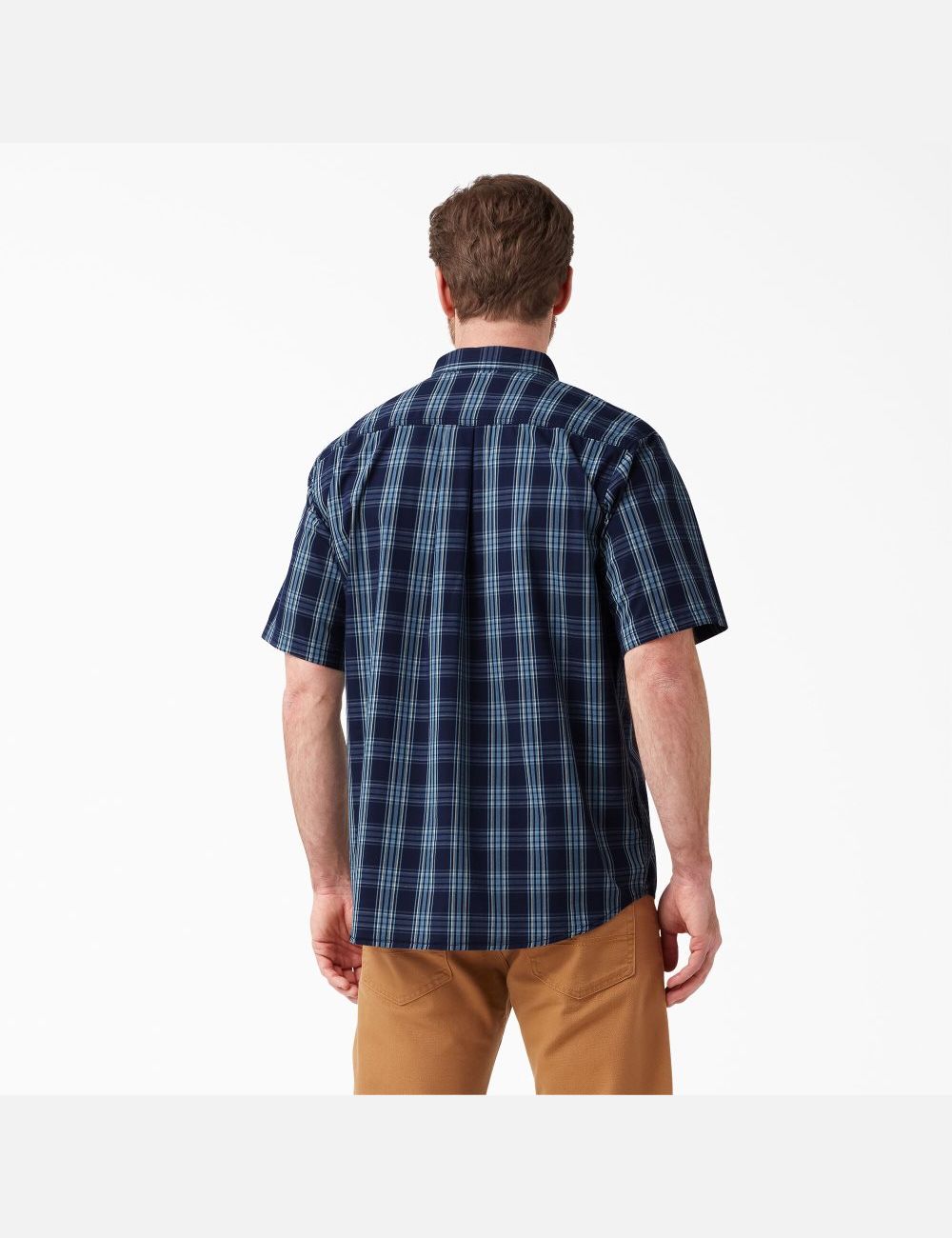 Chemises Dickies Corta Sleeve Woven Bleu Marine Bleu | 741HTSEXD