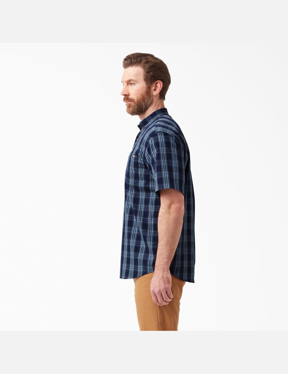 Chemises Dickies Corta Sleeve Woven Bleu Marine Bleu | 741HTSEXD