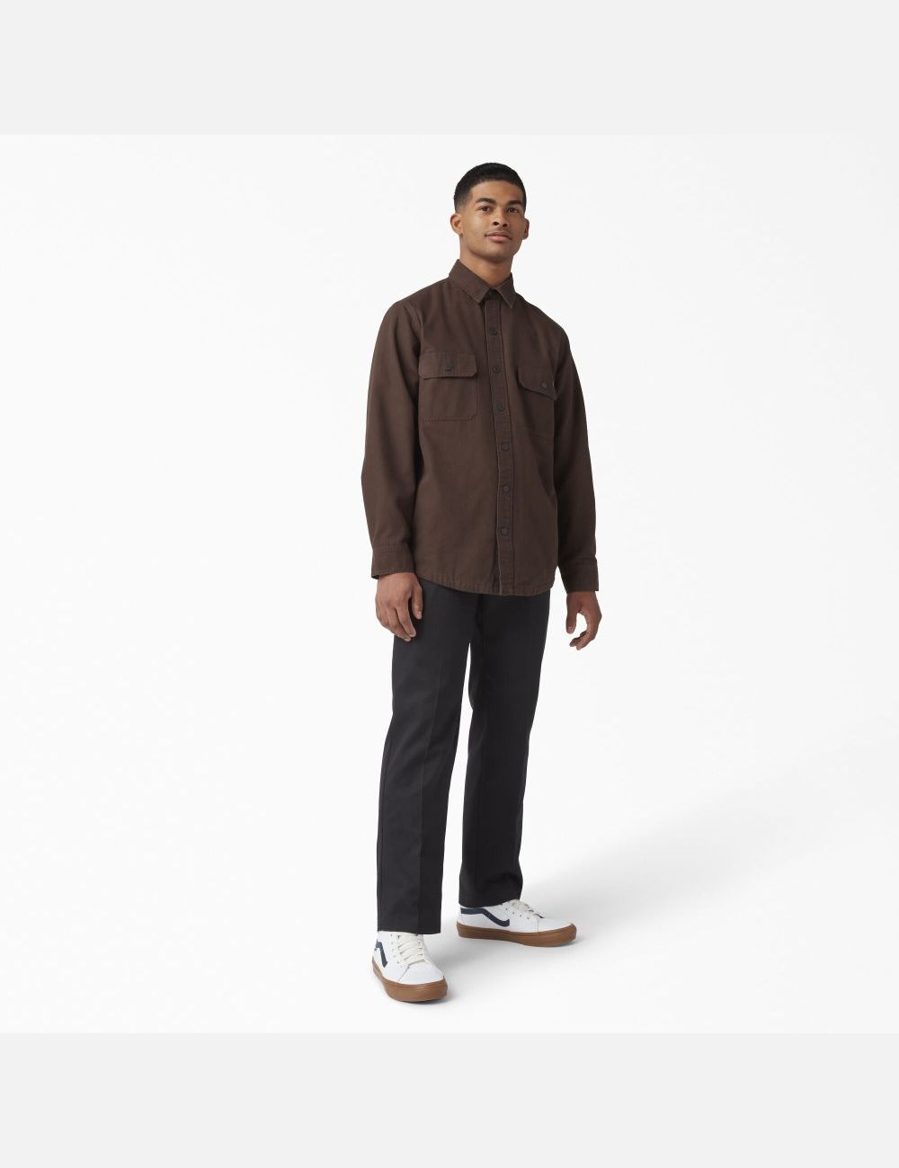 Chemises Dickies Duck Flannel-Doublée Chocolat Marron | 189JMFBUO