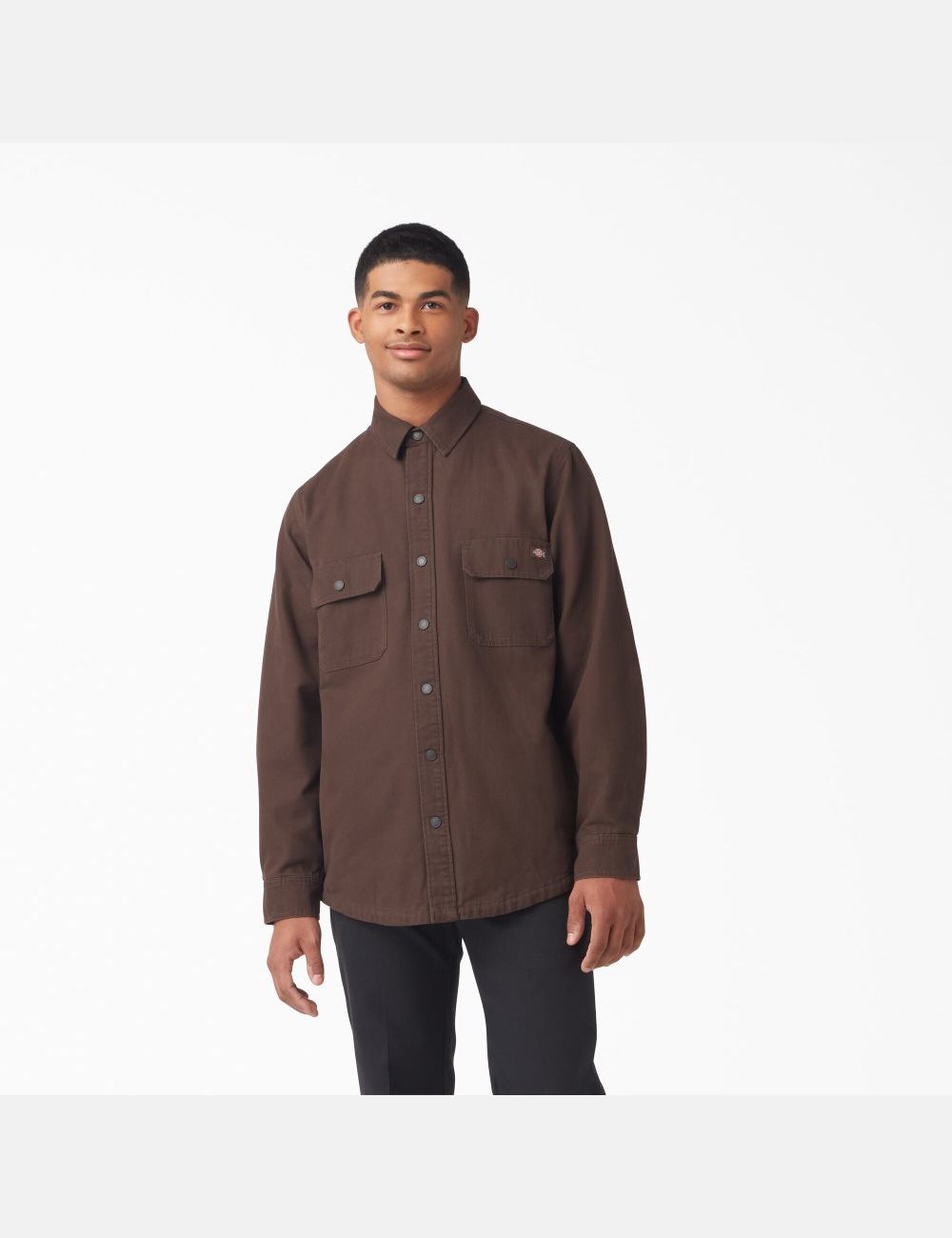 Chemises Dickies Duck Flannel-Doublée Chocolat Marron | 189JMFBUO