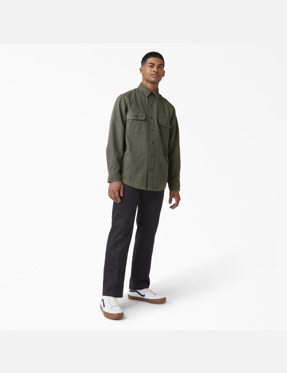 Chemises Dickies Duck Flannel-Doublée Vert | 037SJKGUY