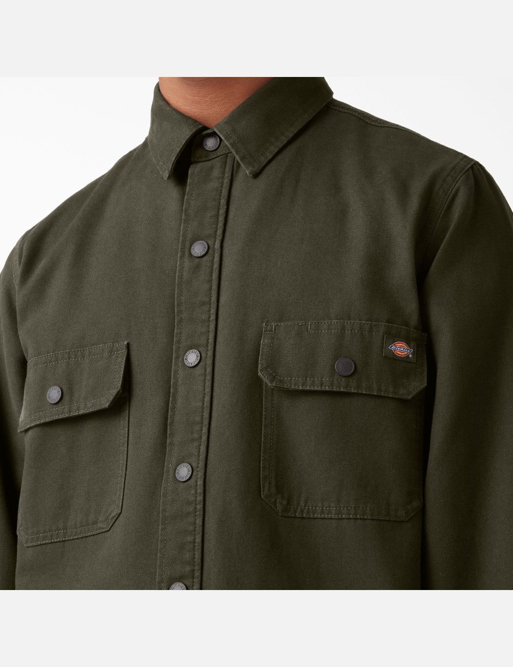 Chemises Dickies Duck Flannel-Doublée Vert | 037SJKGUY