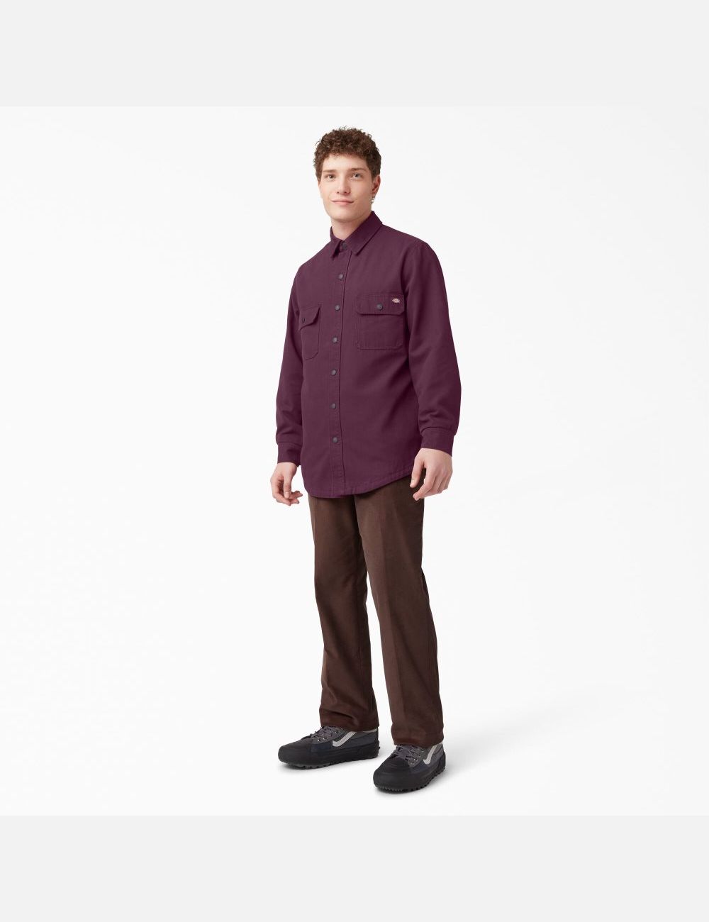 Chemises Dickies Duck Flannel-Doublée Violette Bordeaux | 059PXVMEB