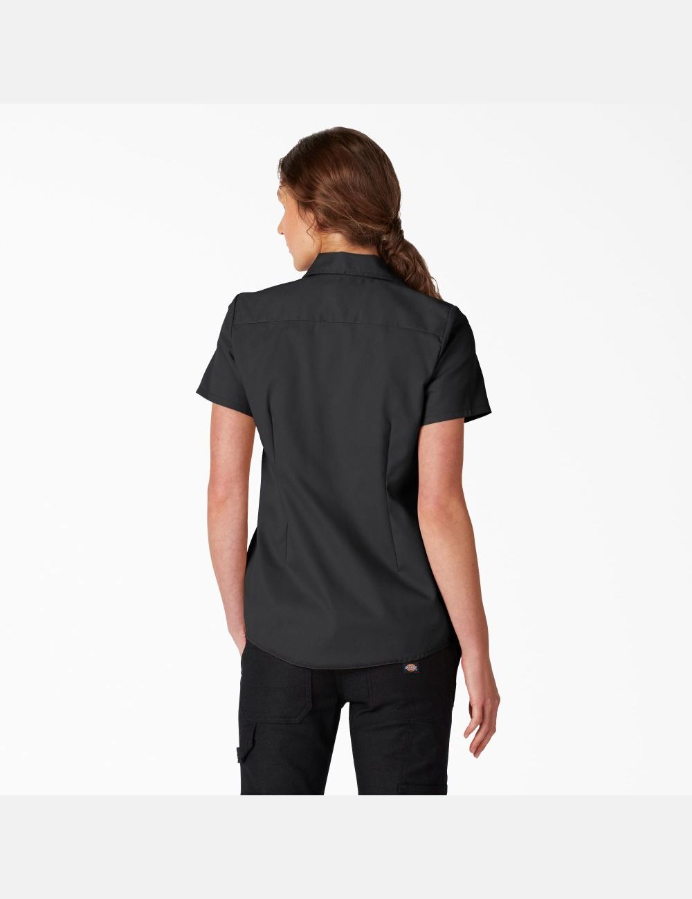 Chemises Dickies FLEX Corta Sleeve Travail Noir | 496WMGLUY