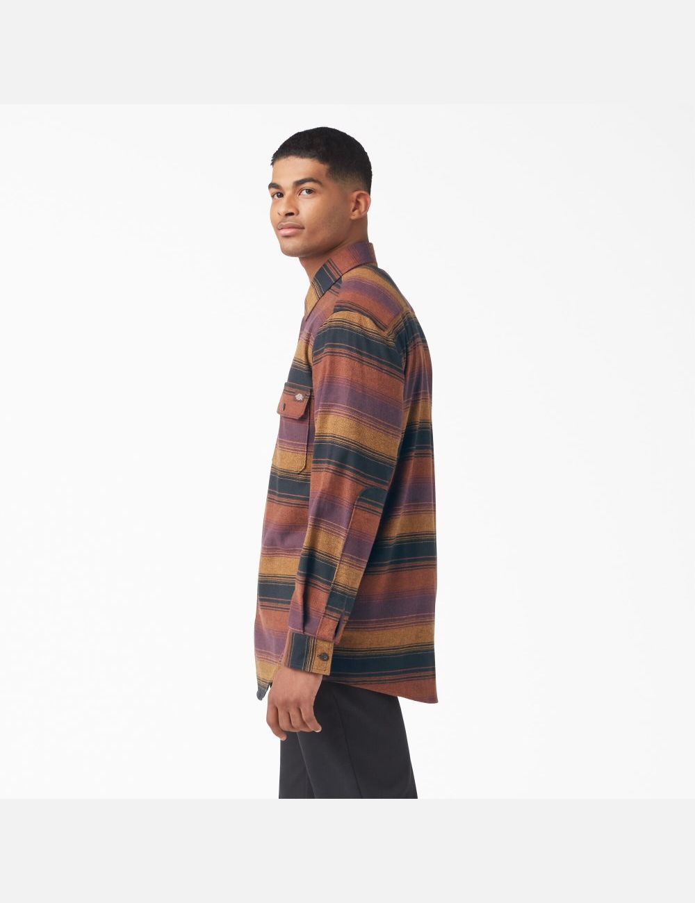 Chemises Dickies FLEX Regular Fit Flannel Bordeaux Stripes | 063AJEOFY