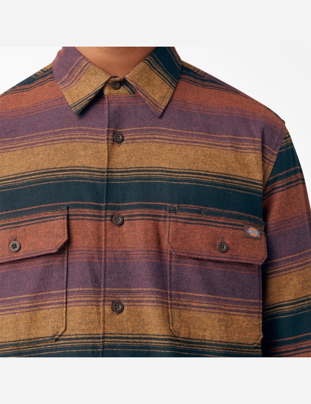 Chemises Dickies FLEX Regular Fit Flannel Bordeaux Stripes | 063AJEOFY