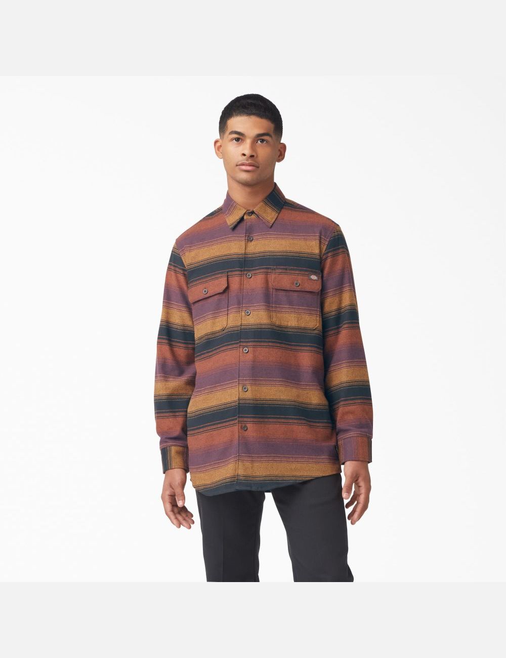 Chemises Dickies FLEX Regular Fit Flannel Bordeaux Stripes | 063AJEOFY