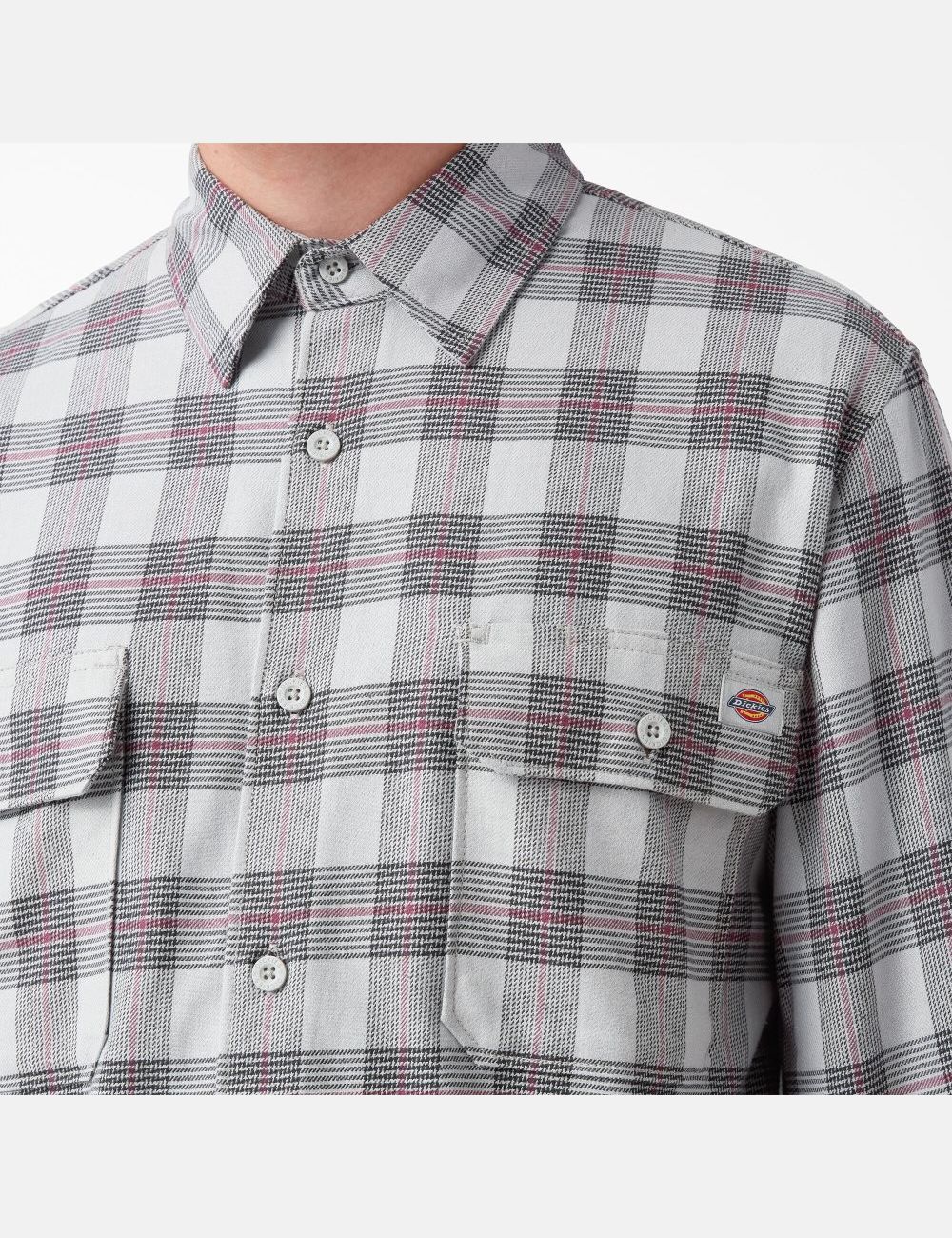 Chemises Dickies FLEX Regular Fit Flannel Grise | 345SZOKIY