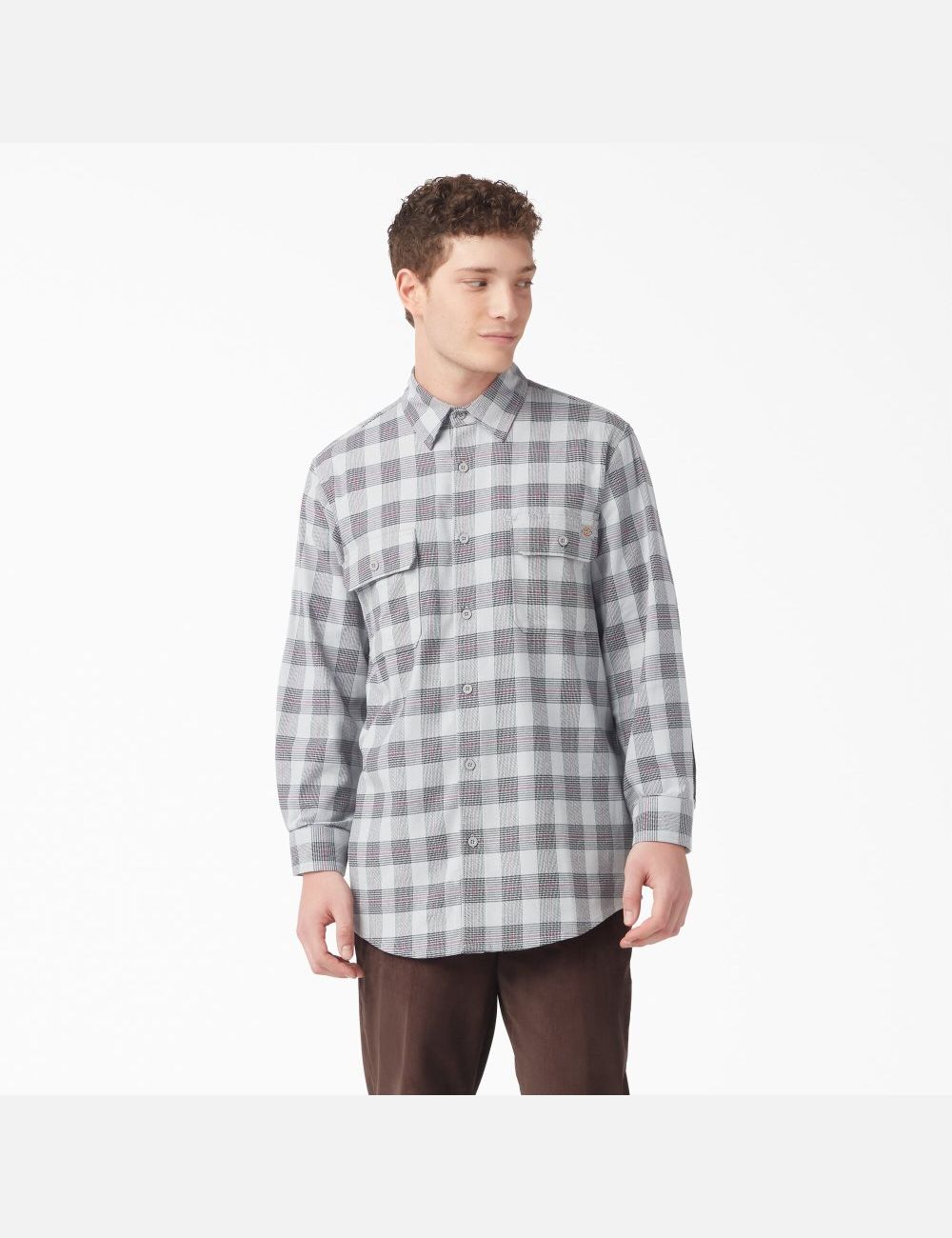 Chemises Dickies FLEX Regular Fit Flannel Grise | 781PUESGJ