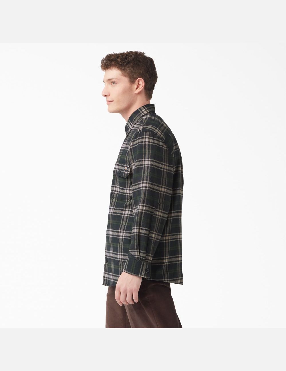 Chemises Dickies FLEX Regular Fit Flannel Vert Noir | 961EJSXUI