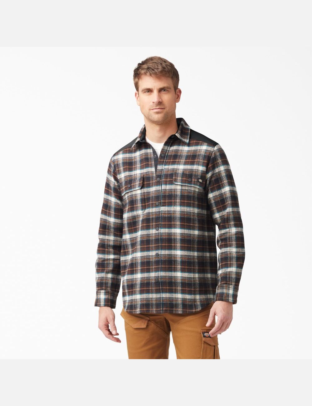 Chemises Dickies Heavyweight Brawny Flannel Chocolat Marron | 037WUSFNO