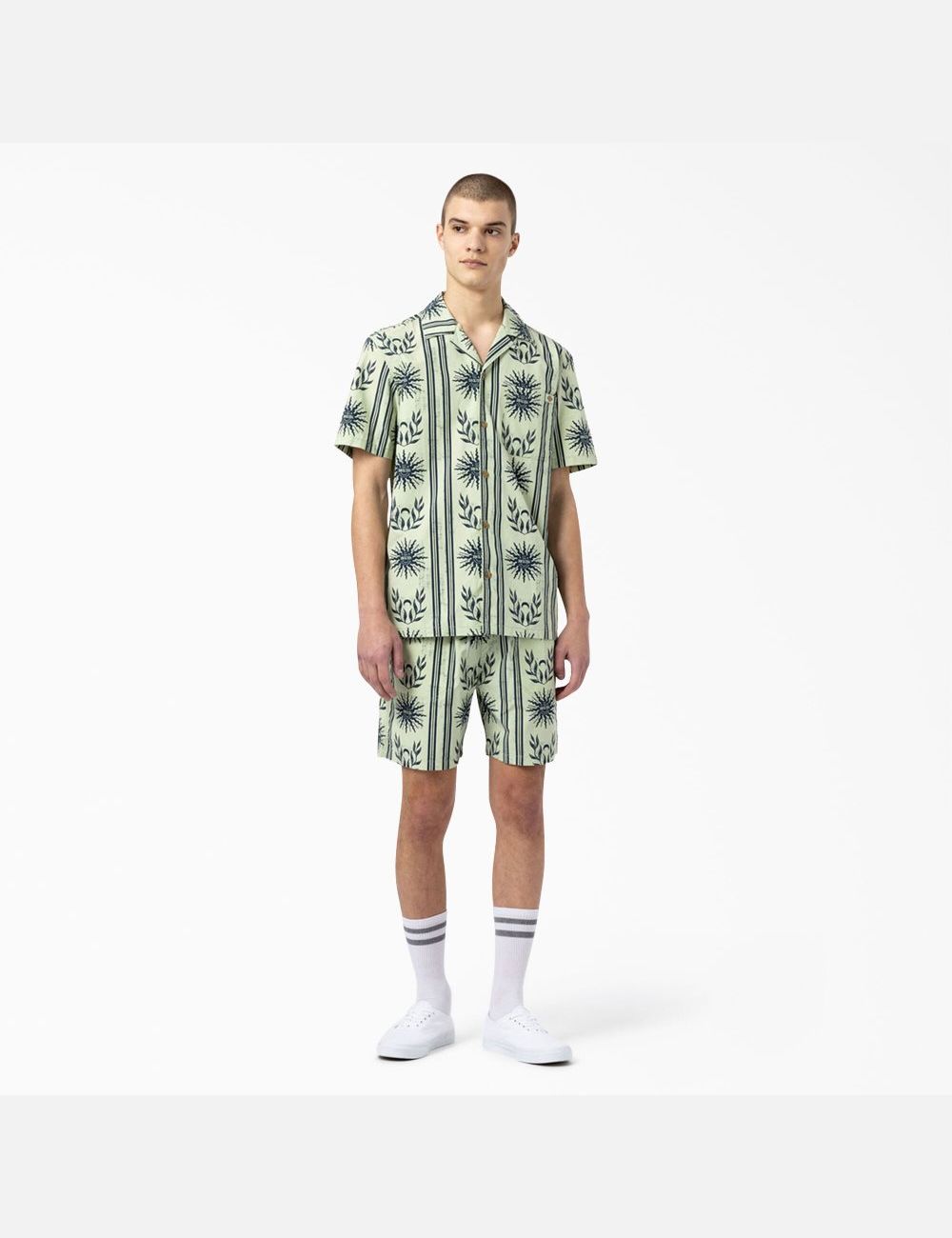 Chemises Dickies Kelso Summer Pattern Corta Sleeve Vert | 367OMBNYG