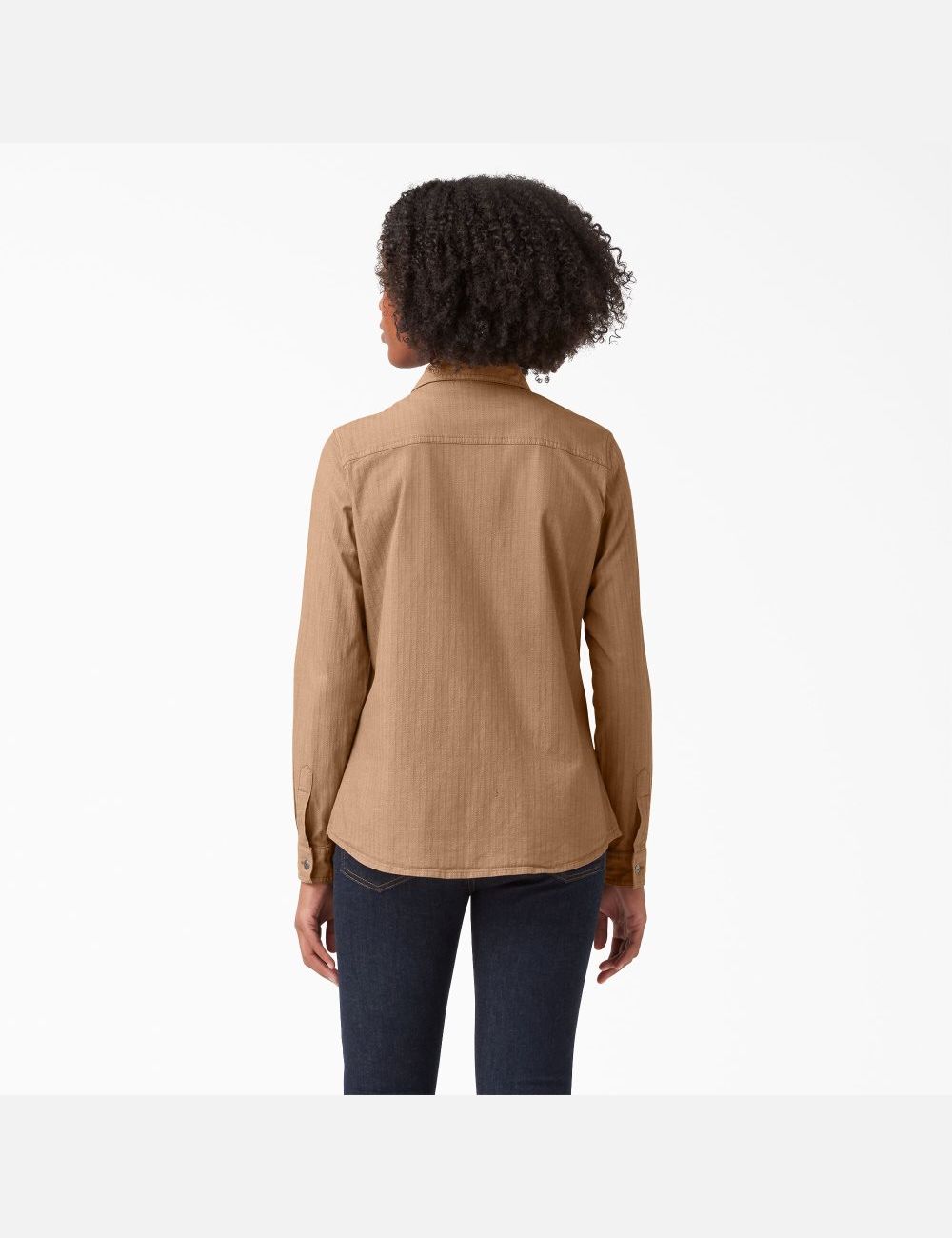 Chemises Dickies Long Sleeve Roll-Tab Travail Marron | 268YNSWLO