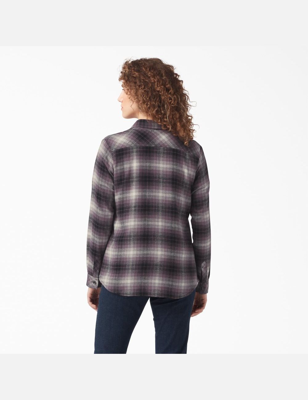 Chemises Dickies Plaid Flannel Long Sleeve Violette | 418HPKCWZ