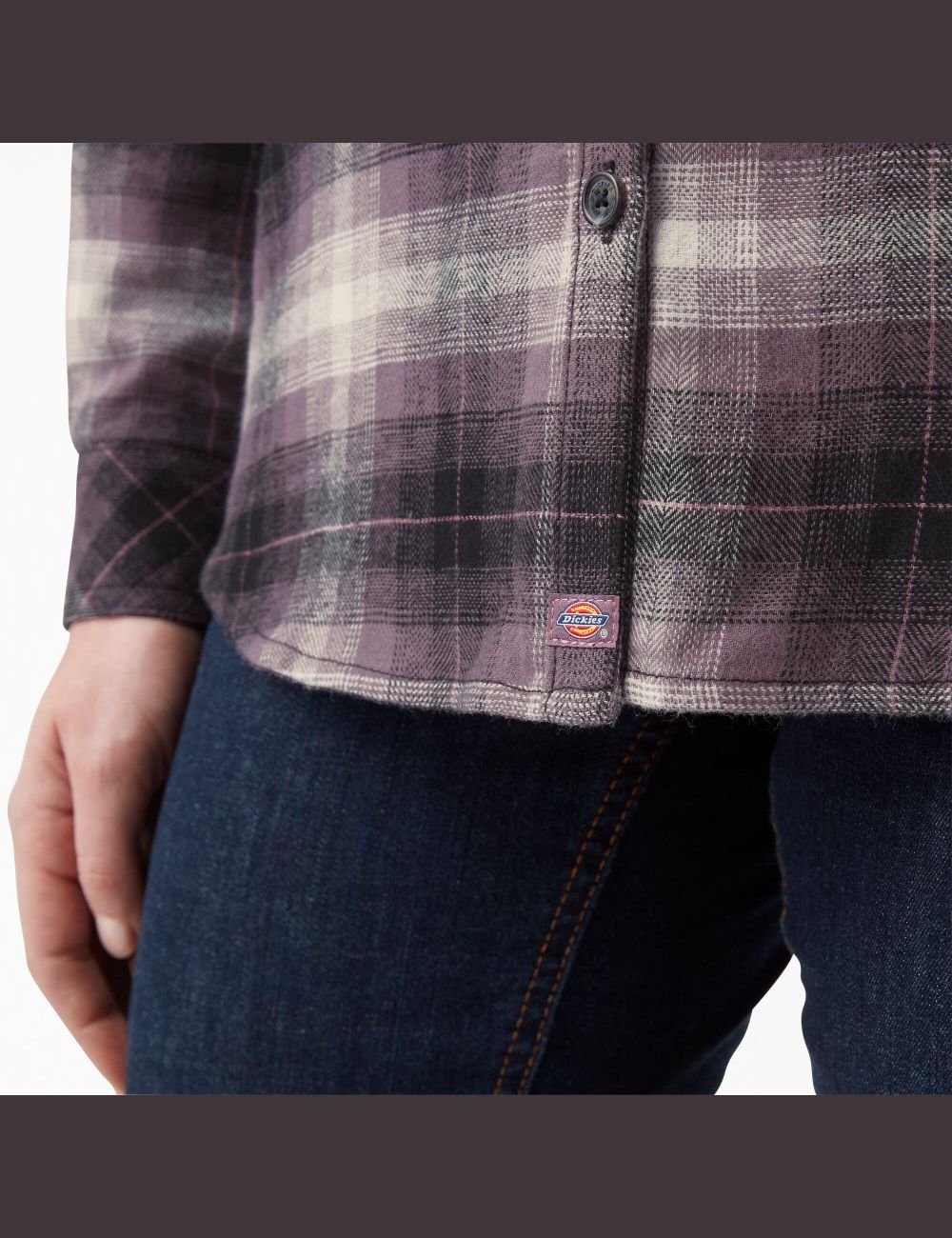 Chemises Dickies Plaid Flannel Long Sleeve Violette | 738YGSQBK