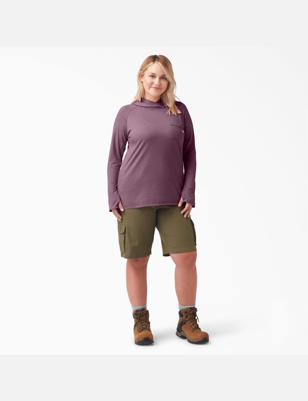 Chemises Dickies Plus Cooling Performance Sun Violette Grise | 529RJVACI