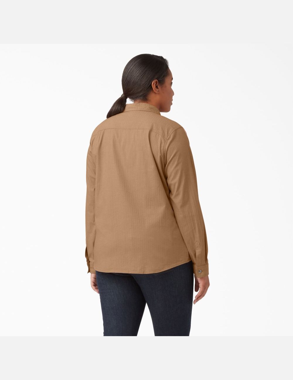 Chemises Dickies Plus Long Sleeve Roll-Tab Travail Marron | 497KGZNJI