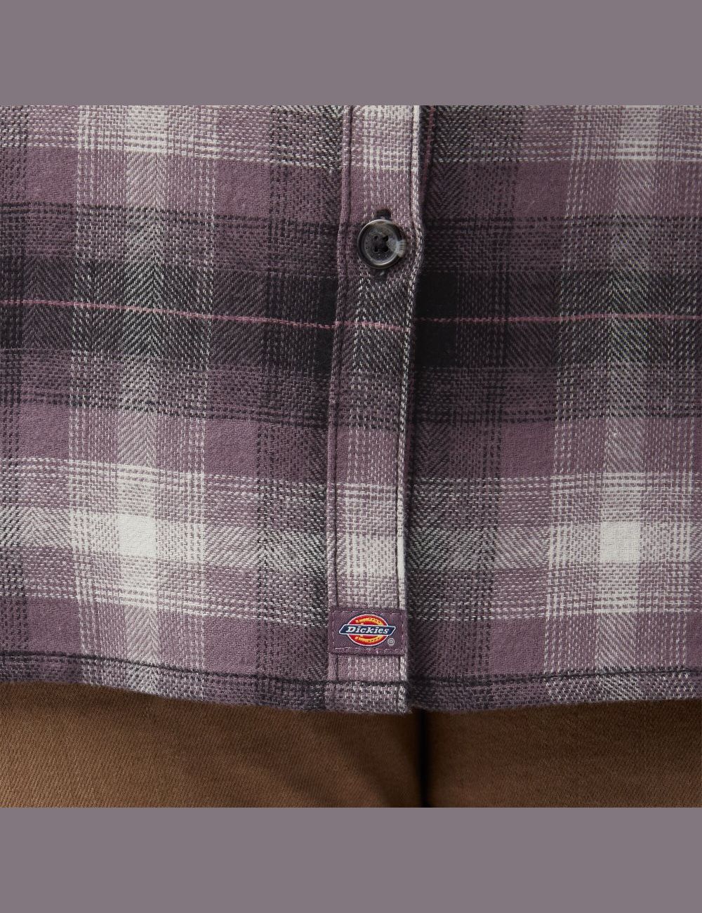 Chemises Dickies Plus Size Long Sleeve Plaid Flannel Violette | 748LCMAZY