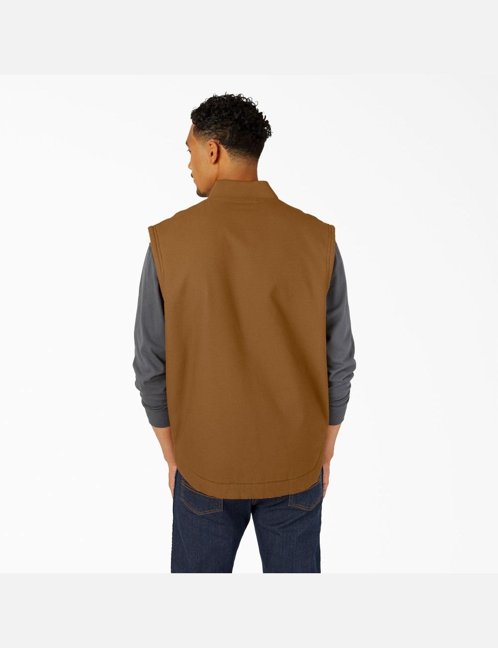 Gilet Dickies High Pile Fleece Doublée Duck Marron | 452PXCDBU