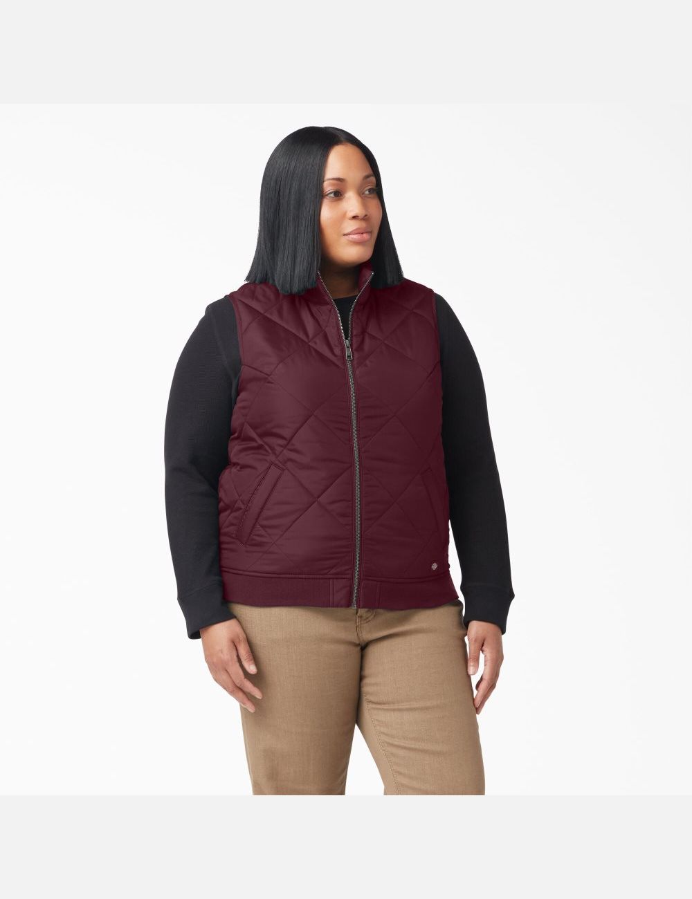 Gilet Dickies Plus Matelassé Bordeaux | 651GRUISF