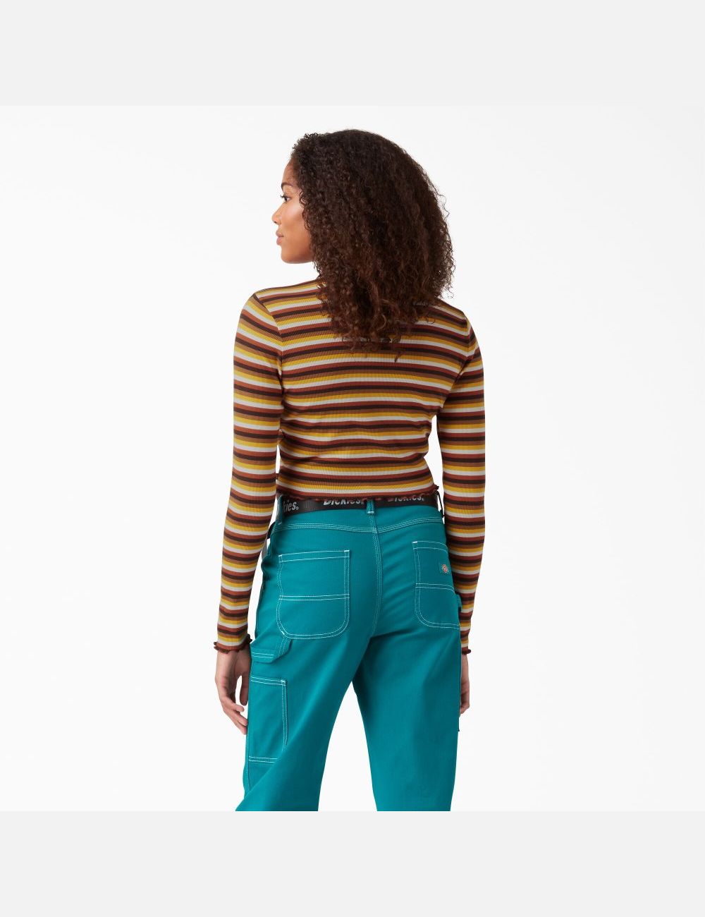 Hauts Courts Dickies Long Sleeve Rayé Orange Stripes | 475ECPKUF