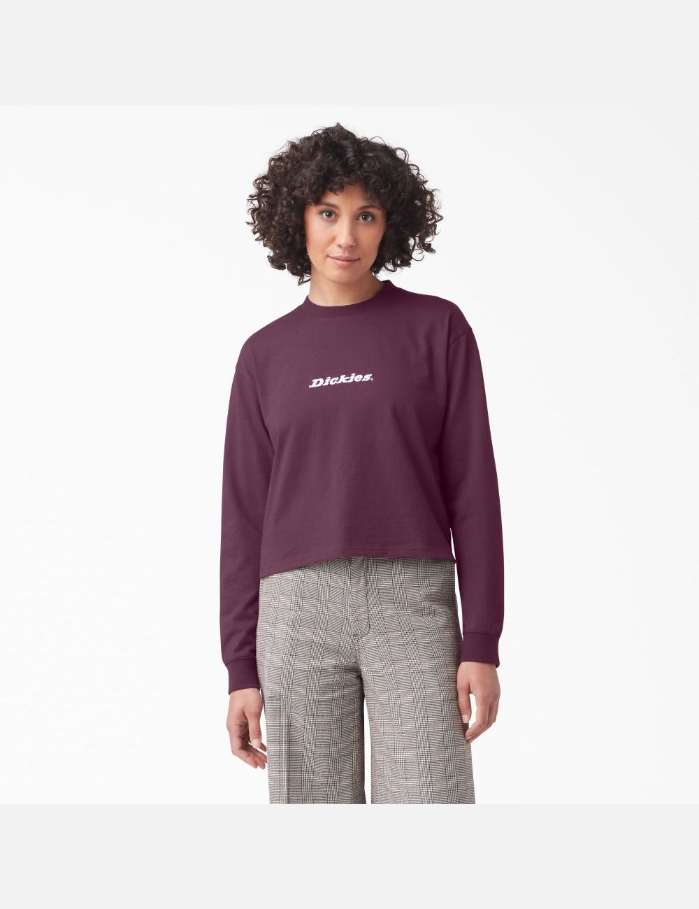 Hauts Courts Dickies Long Sleeve Script Logo Violette Bordeaux | 903QHCMZW