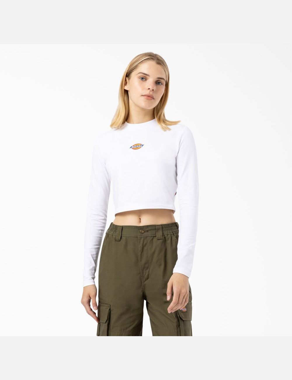 Hauts Courts Dickies Maple Valley Long Sleeve Blanche | 815PZFKNY