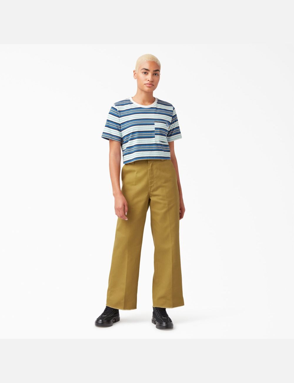 Hauts Courts Dickies Rayé Bleu Foncé Stripes | 851ACFYDV