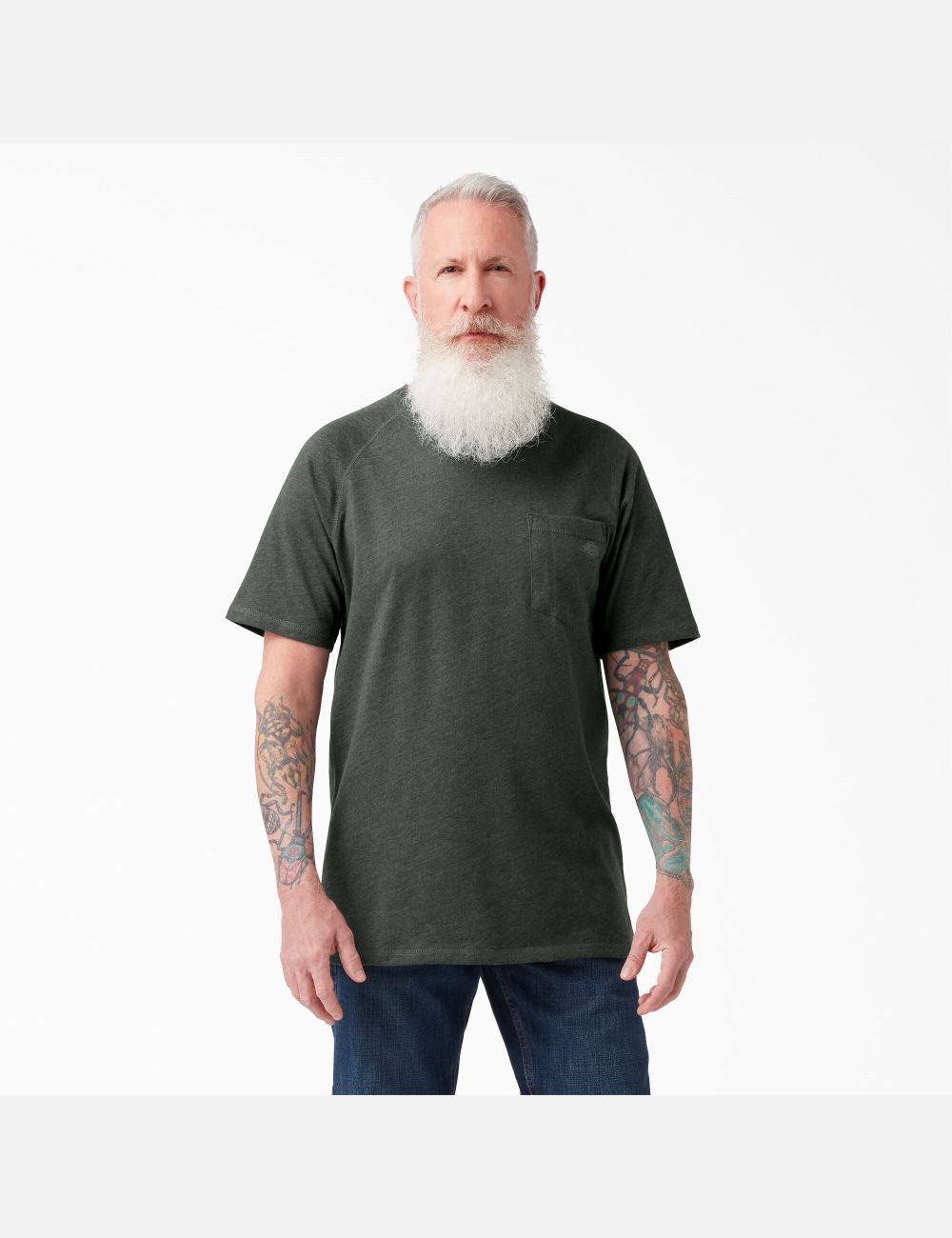 Hauts Dickies Cooling Corta Sleeve Vert | 287TZJWPB