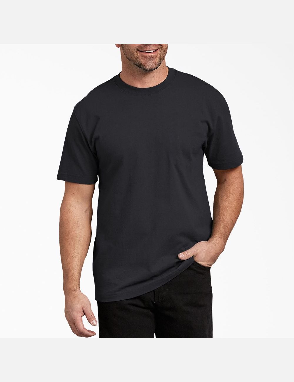 Hauts Dickies Corta Sleeve Heavyweight Crew Neck Noir | 107CMPVRQ