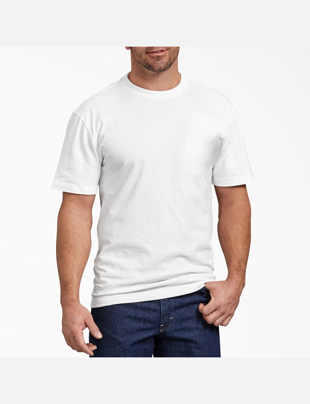 Hauts Dickies Corta Sleeve Heavyweight Crew Neck Blanche | 731XBIKST