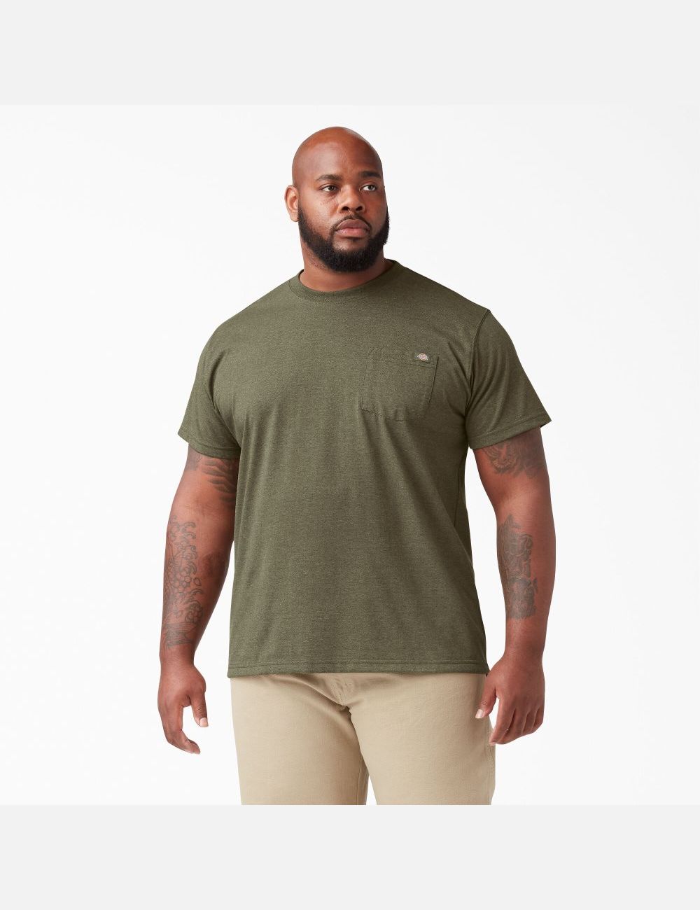 Hauts Dickies Corta Sleeve Heavyweight Heathered Vert | 213WNMAGU