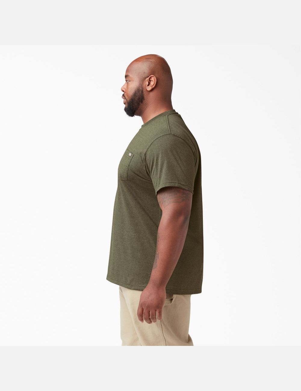 Hauts Dickies Corta Sleeve Heavyweight Heathered Vert | 213WNMAGU