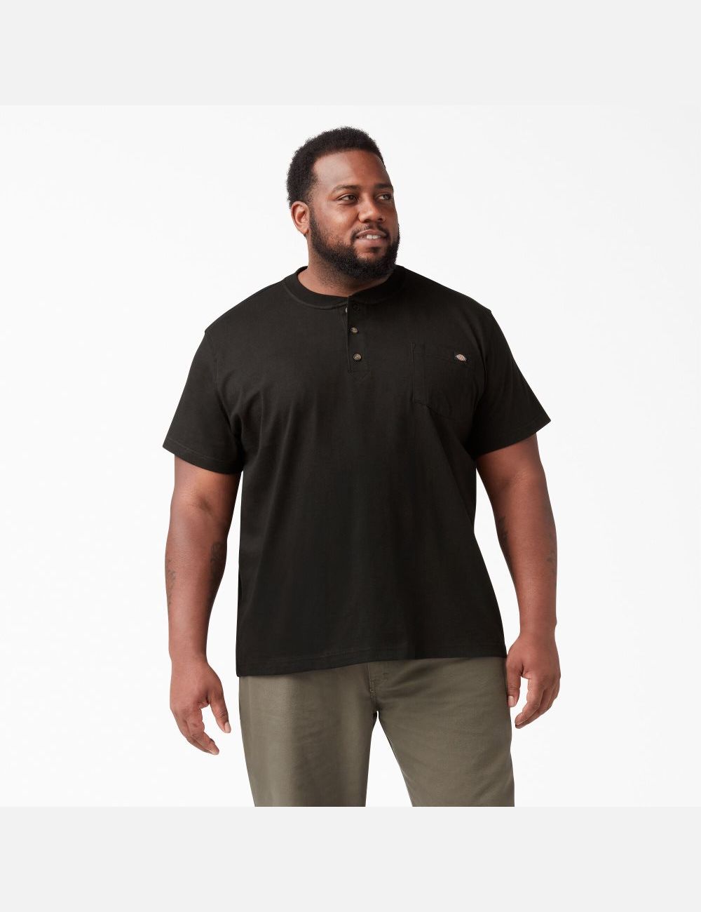 Hauts Dickies Corta Sleeve Heavyweight Henley Noir | 284HVCLUO