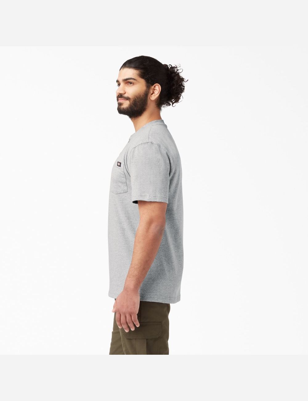 Hauts Dickies Corta Sleeve Heavyweight Henley Grise | 314HXPKVC