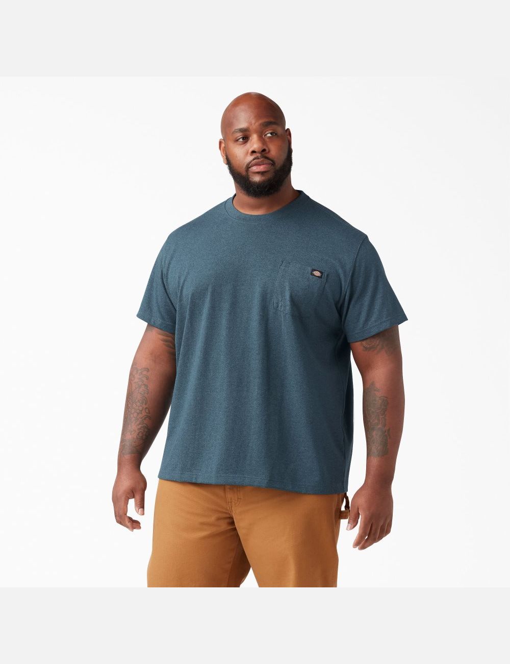 Hauts Dickies Corta Sleeve Heavyweight Heathered Bleu | 627CHANYJ