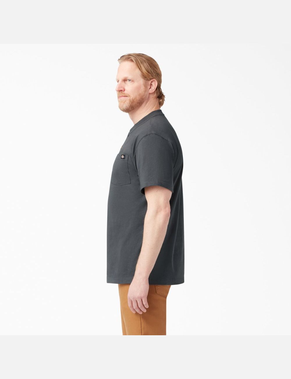 Hauts Dickies Corta Sleeve Heavyweight Henley Grise | 875ODQCFS