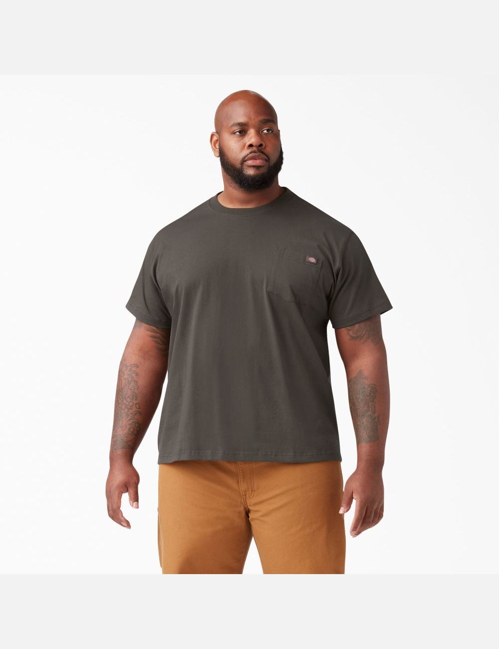 Hauts Dickies Corta Sleeve Heavyweight Noir Vert Olive | 596UNDFVS