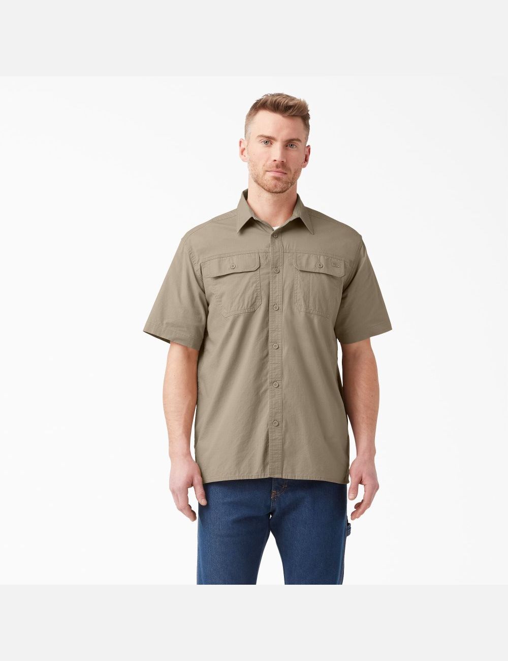 Hauts Dickies Corta Sleeve Ripstop Marron | 496ULXKOP