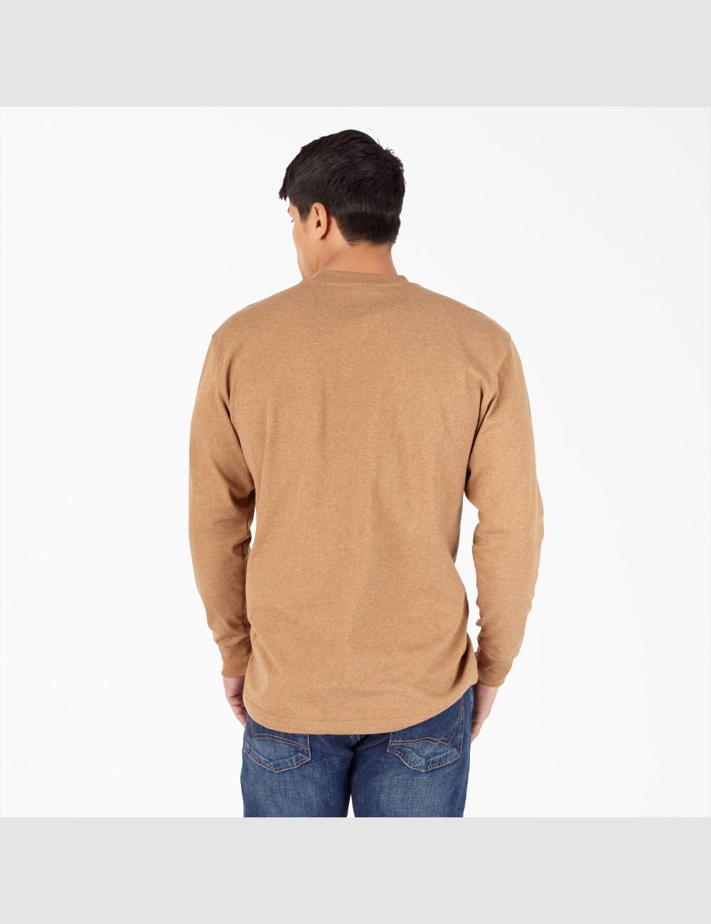 Hauts Dickies Heathered Heavyweight Henley T-Shirt Marron | 890CSEPOD