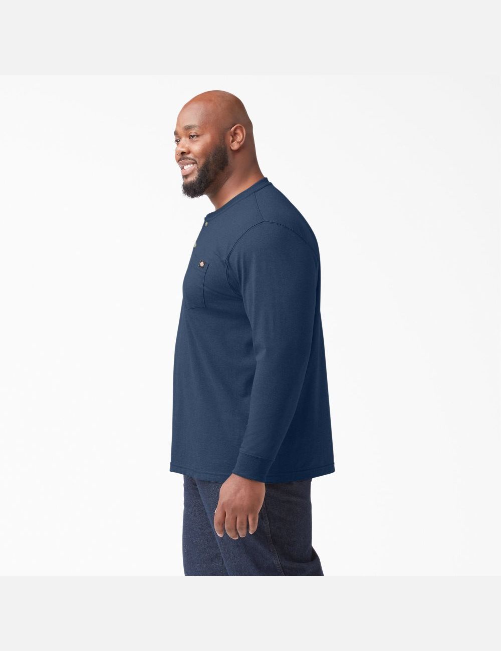 Hauts Dickies Heathered Heavyweight Henley T-Shirt Bleu Marine | 950PRJTYE