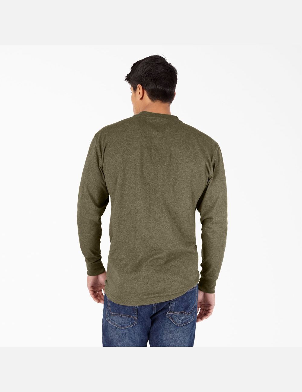 Hauts Dickies Heathered Heavyweight Henley T-Shirt Vert | 956SXTVLA