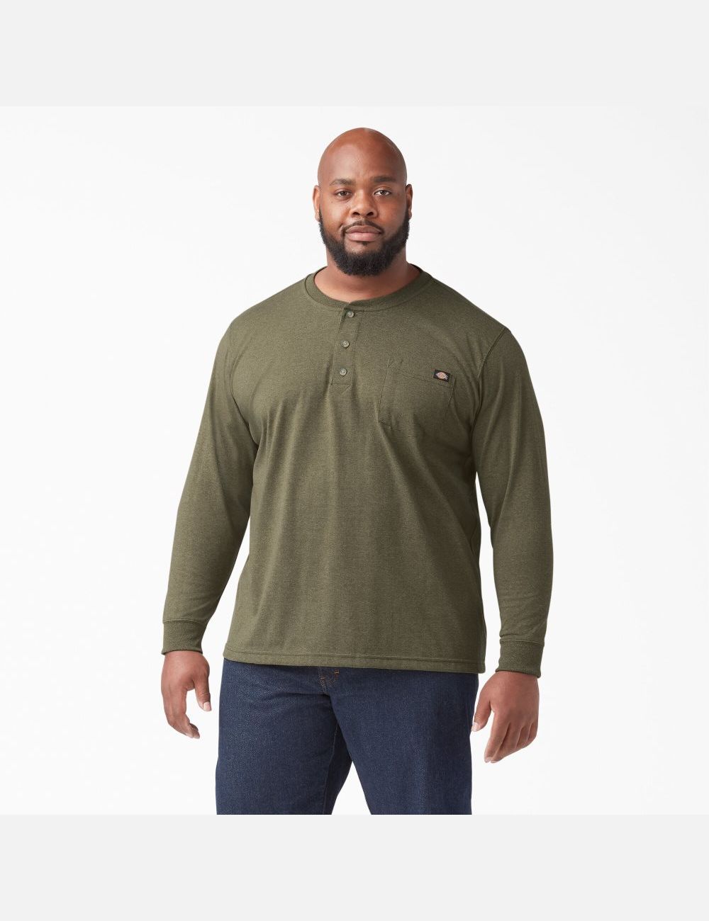 Hauts Dickies Heathered Heavyweight Henley T-Shirt Vert | 956SXTVLA