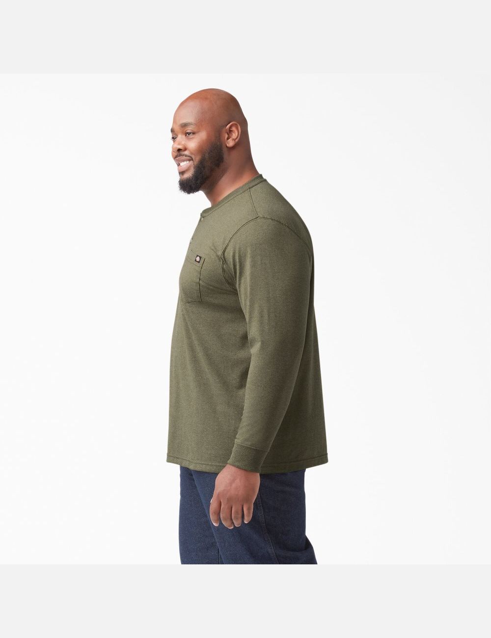 Hauts Dickies Heathered Heavyweight Henley T-Shirt Vert | 956SXTVLA