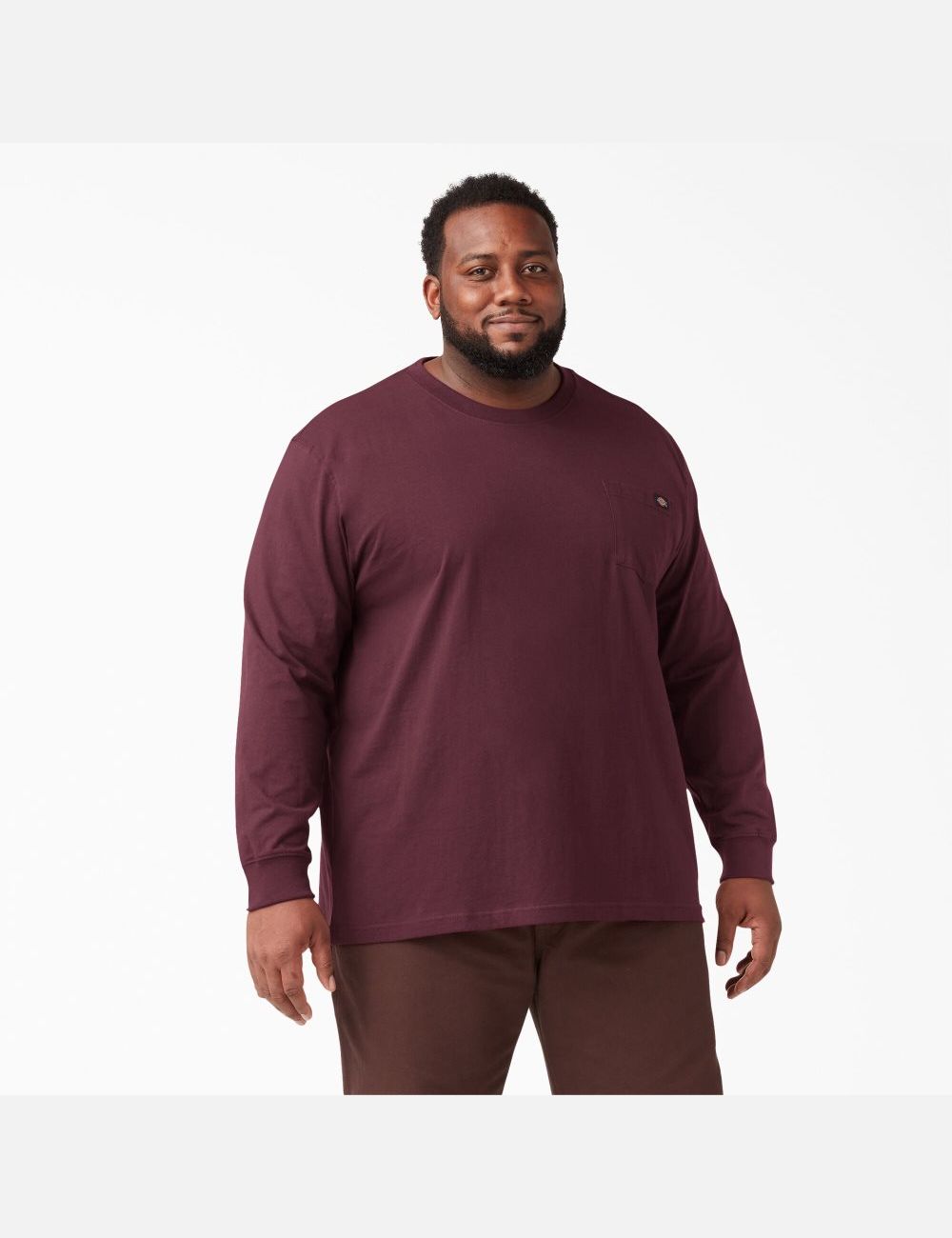 Hauts Dickies Heavyweight Crew Neck T-Shirt Bordeaux | 394COQIDU