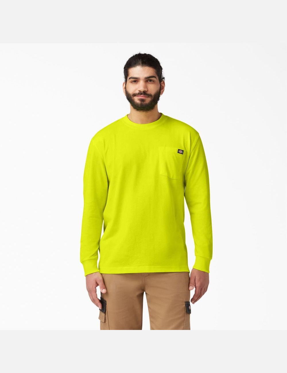 Hauts Dickies Heavyweight Neon Crew Neck T-Shirt Jaune Clair | 736QYCGBE