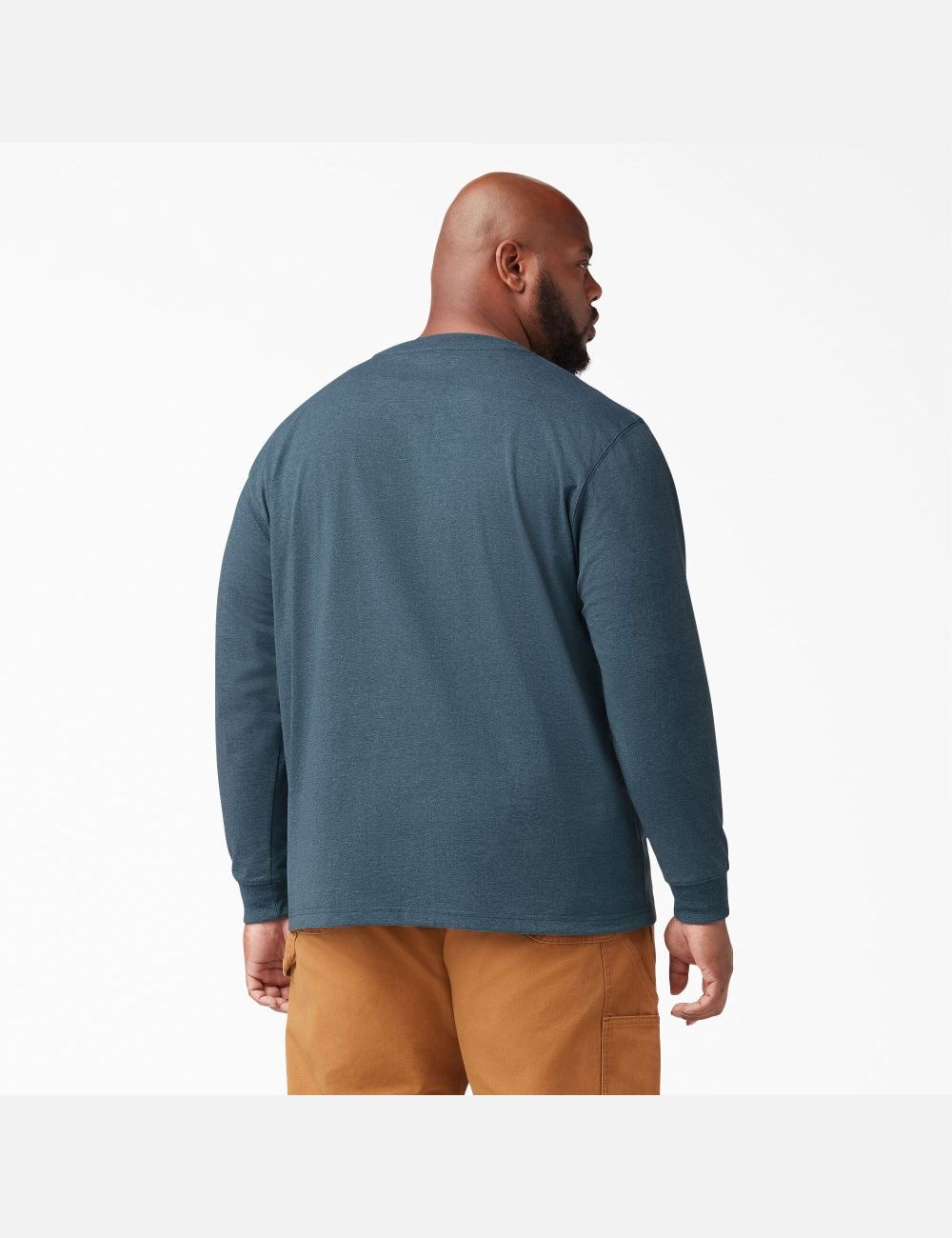 Hauts Dickies Long Sleeve Heathered Heavyweight Crew Neck Bleu | 714FUDRVL