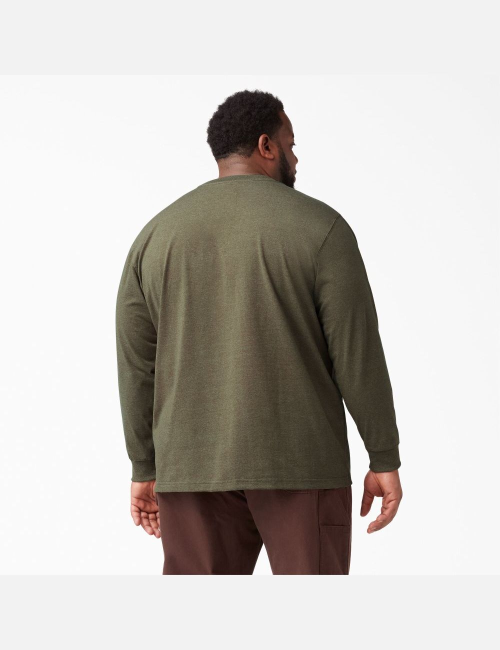 Hauts Dickies Long Sleeve Heathered Heavyweight Crew Neck Vert | 812DZTMIU